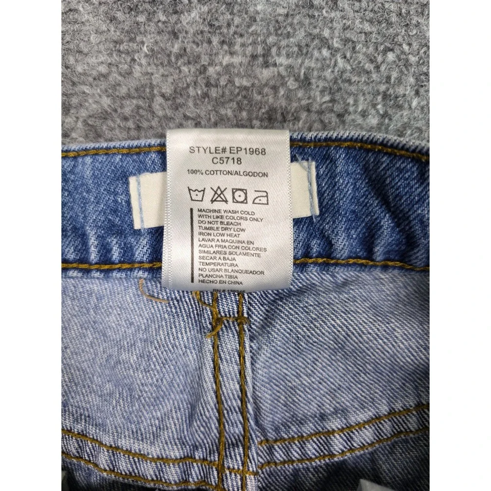 Vibrant M.I.U. Distressed Wide Leg Jeans Womens 7/27 Blue High Rise Button‎ Fly